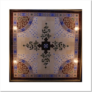 Ornamental Tiled Ceiling Geometric Pattern Posters and Art